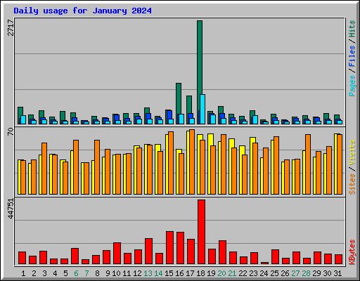 Daily usage for January 2024