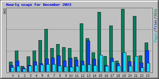 Hourly usage for December 2023