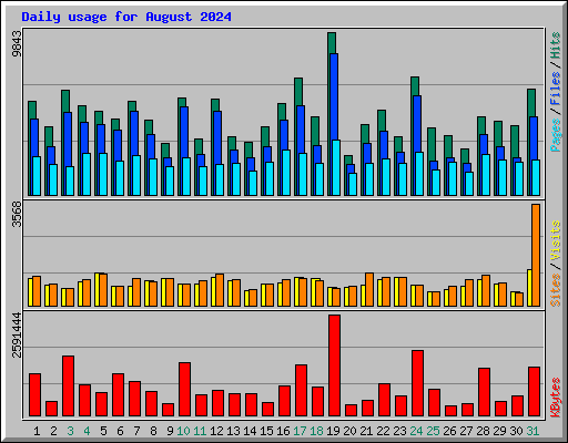 Daily usage for August 2024