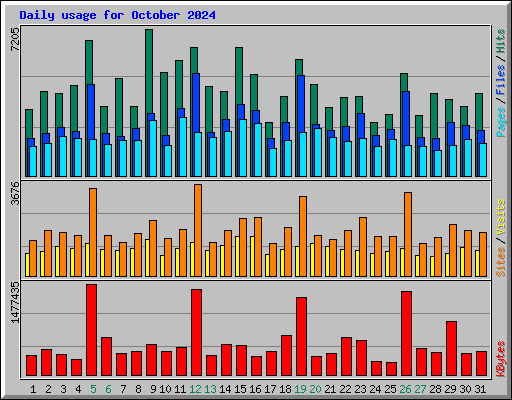 Daily usage for October 2024