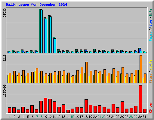 Daily usage for December 2024