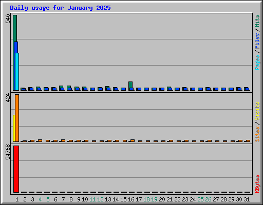 Daily usage for January 2025