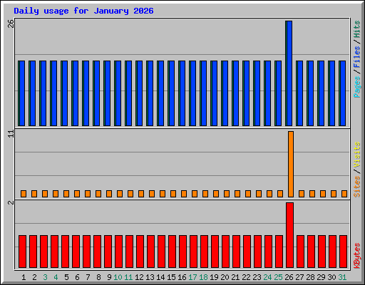 Daily usage for January 2026