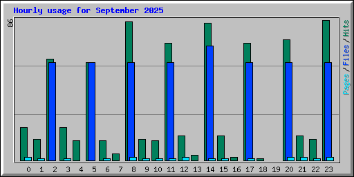 Hourly usage for September 2025