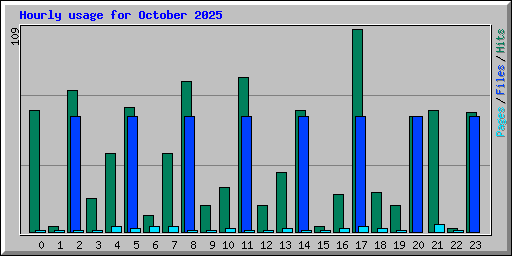 Hourly usage for October 2025