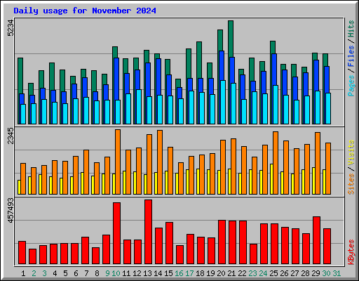 Daily usage for November 2024