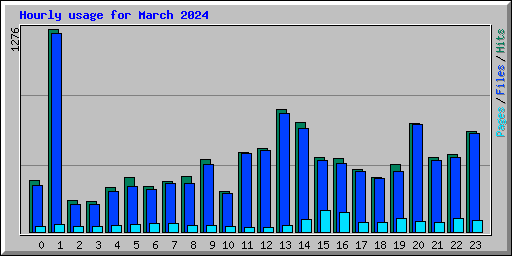 Hourly usage for March 2024