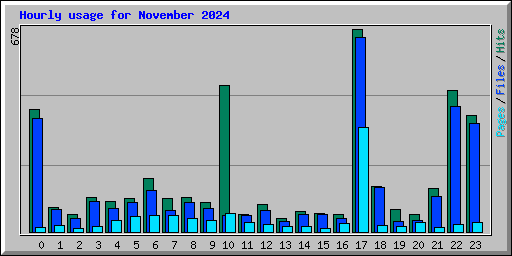 Hourly usage for November 2024